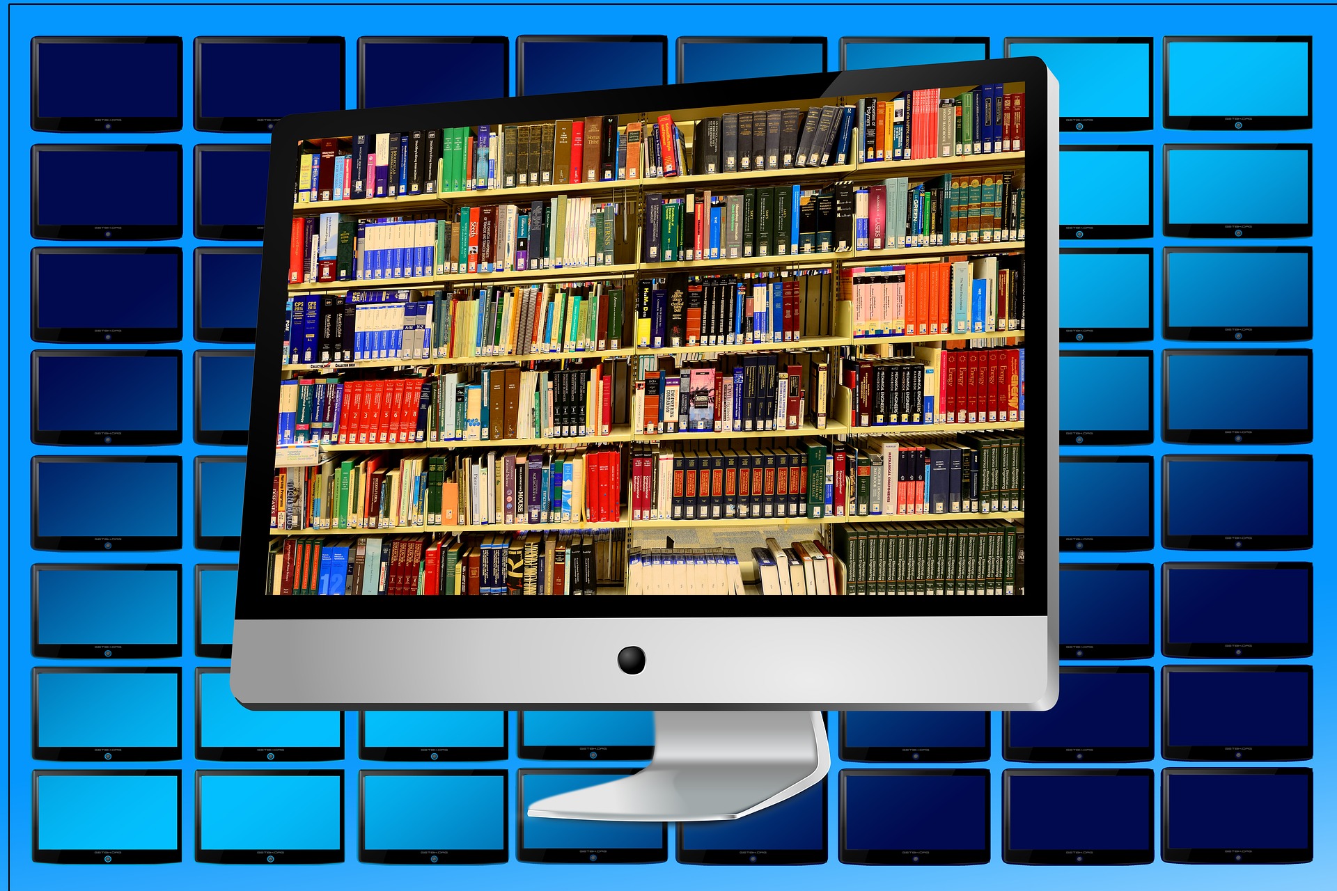 bibilioteca electronica Gerard Altman Pixabay